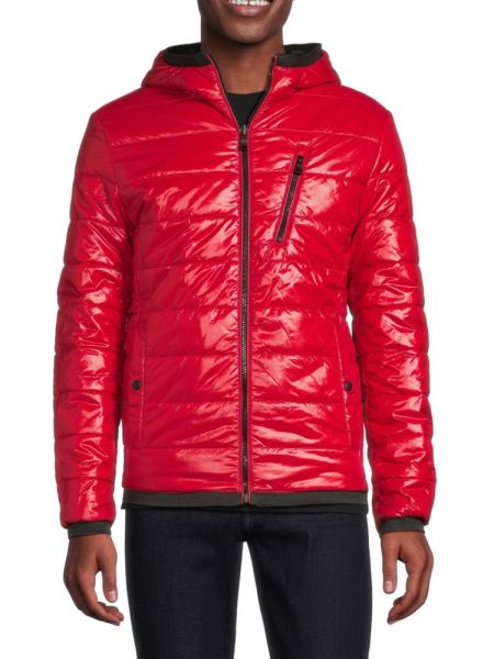 Стеганая куртка Renan с капюшоном Geox, Black Red