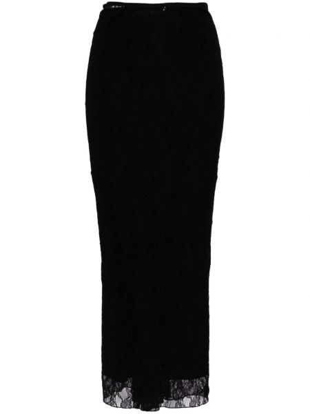 Mežģīņu zīmuļveida svārki Dolce & Gabbana melns