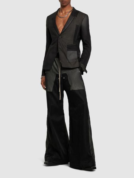 Voľné bavlnené nohavice Rick Owens čierna