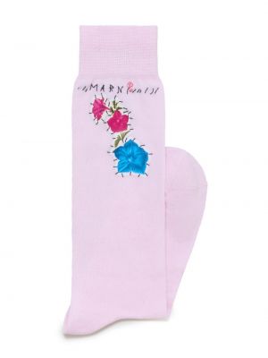 Gėlėtos siuvinėtos kojines Marni violetinė
