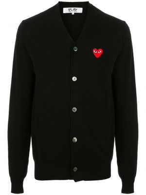 Cardigan med broderi Comme Des Garçons Play svart