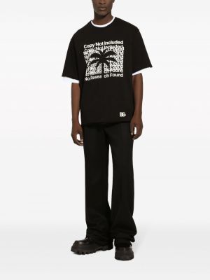 Distressed t-shirt aus baumwoll mit print Dolce & Gabbana schwarz