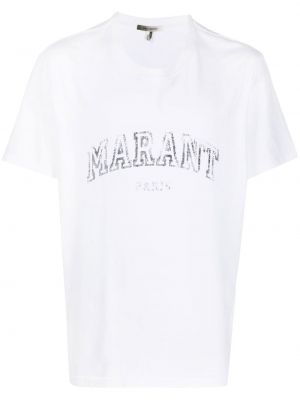 Тениска с принт Marant бяло