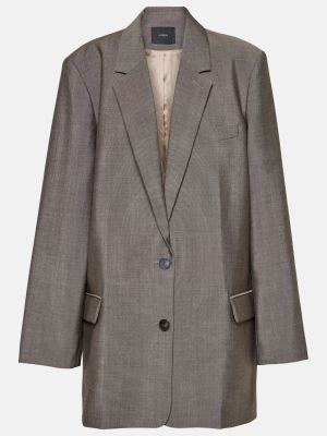 Мохеровый шерстяной пиджак Joseph коричневый