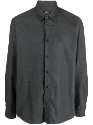 Camicia di cotone A.p.c. grigio