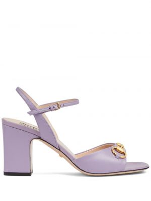Dabīgās ādas sandales Gucci violets