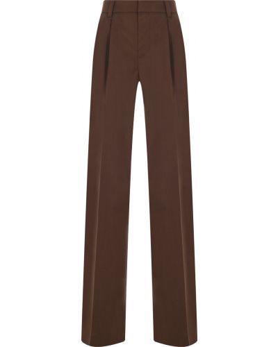 Шерстяные прямые брюки Wos коричневые