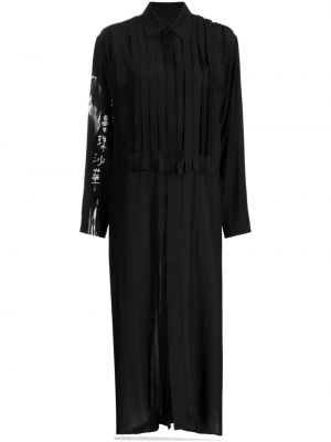 Sukienka z nadrukiem Yohji Yamamoto czarna