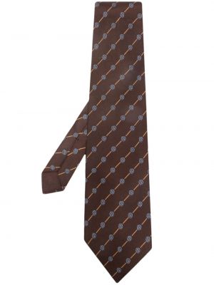 Selyem nyakkendő Gucci Pre-owned barna