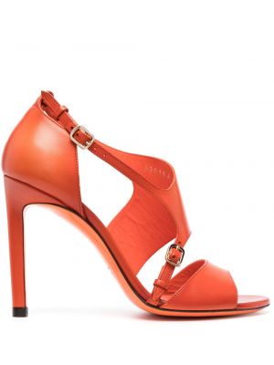 Usnjene sandali Santoni oranžna