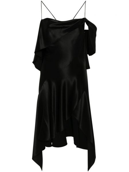 Selyem egy vállú ruha Givenchy fekete