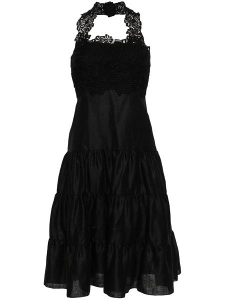Čipkované midi šaty Ermanno Scervino čierna