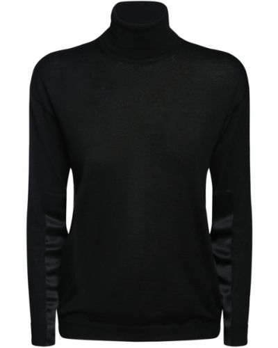Кашмирен сатенен пуловер Tom Ford черно