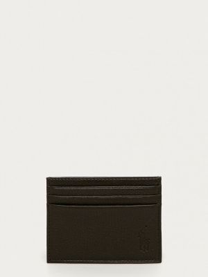 Kožená peněženka Polo Ralph Lauren hnědá