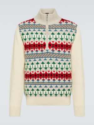 Кашмирен пуловер с цип Loro Piana червено
