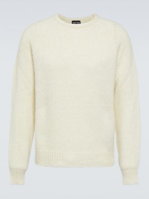 Вълнен пуловер Giorgio Armani бяло