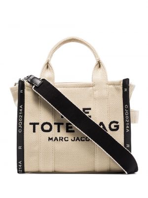 Žakárová shopper kabelka Marc Jacobs béžová
