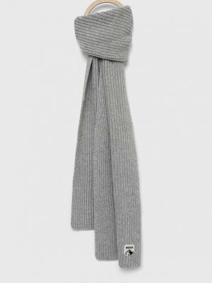 Vlněný šátek s aplikacemi Boss šedý