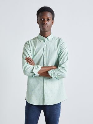 Camisa con estampado manga larga Easy Wear verde