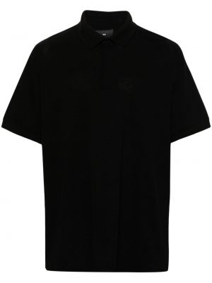 Памучна поло тениска Y-3 черно
