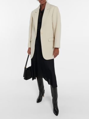 Pamut gyapjú kabát Isabel Marant fehér