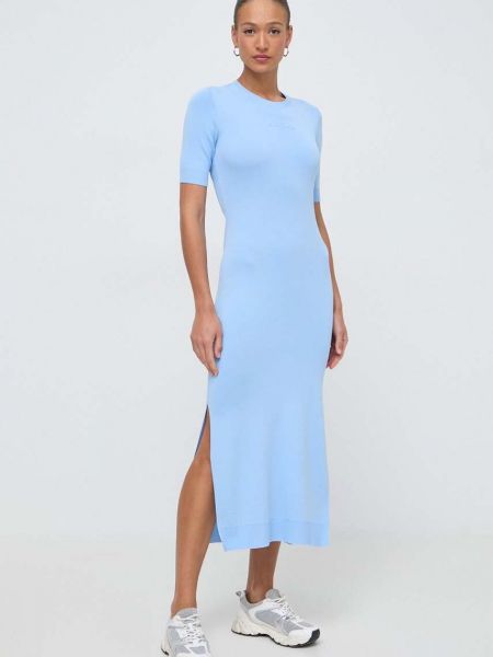 Sukienka długa Armani Exchange niebieska