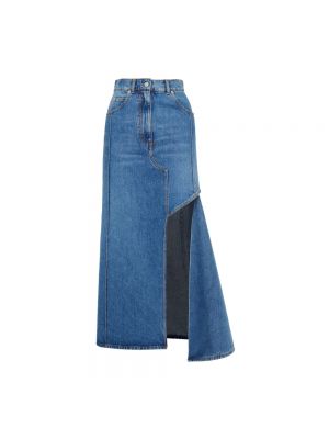 Spódnica jeansowa z kieszeniami Alexander Mcqueen niebieska