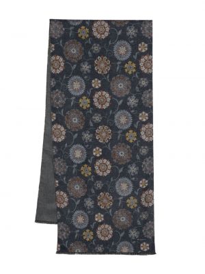 Fular de mătase cu model floral cu imagine Kiton albastru