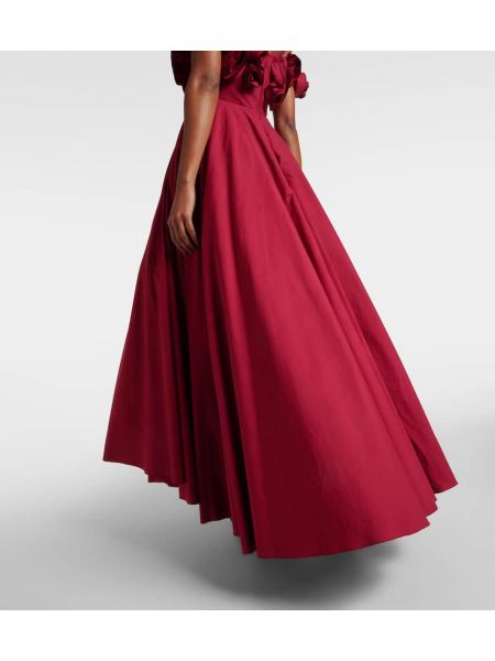 Kvetinové bavlnené dlouhé šaty Giambattista Valli červená