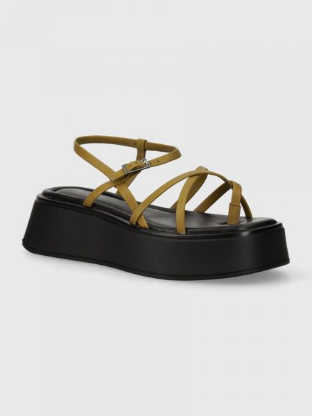 Kožne sandale s platformom Vagabond Shoemakers zelena