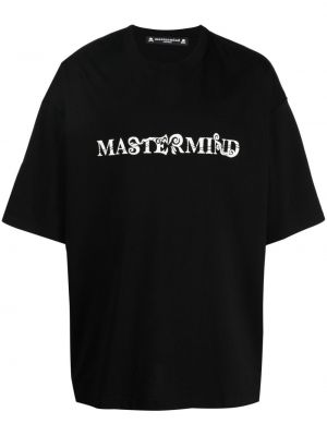 Bombažna majica s potiskom Mastermind Japan črna