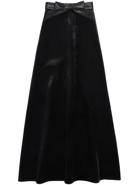 Suknja s mašnom od samta Balenciaga crna