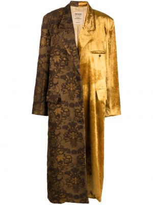 Cappotto con bottoni in velluto in tessuto jacquard Uma Wang