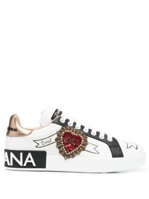 Sneaker mit stickerei Dolce & Gabbana weiß