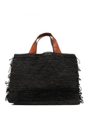 Τσάντα shopper από λυγαριά Ibeliv μαύρο