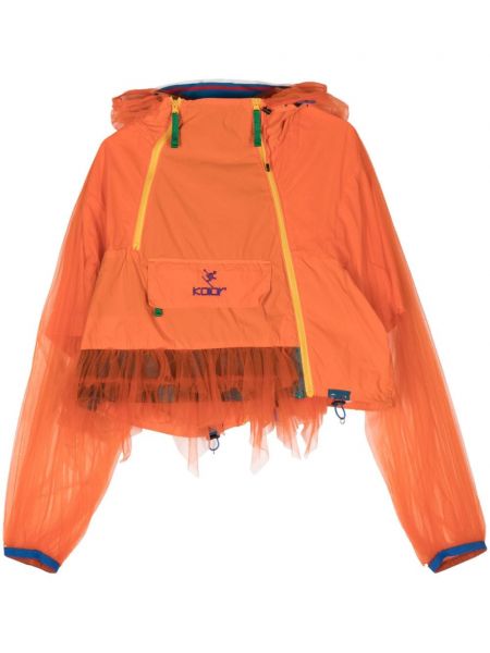 Tylová bunda s kapucí Kolor oranžová