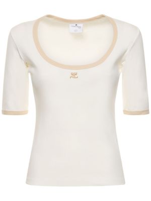 Camiseta de algodón Courrèges blanco