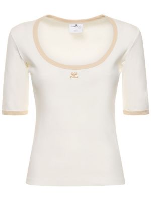 Bomuld t-shirt Courreges hvid