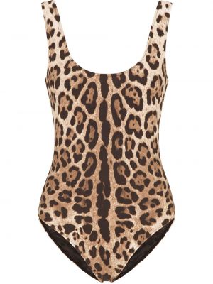Plavky s potlačou s leopardím vzorom Dolce & Gabbana