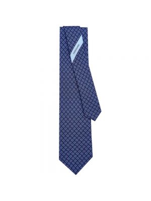 Niebieski jedwabny krawat Salvatore Ferragamo