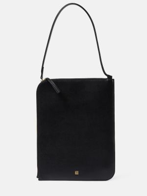 Кожени шопинг чанта slim Toteme черно