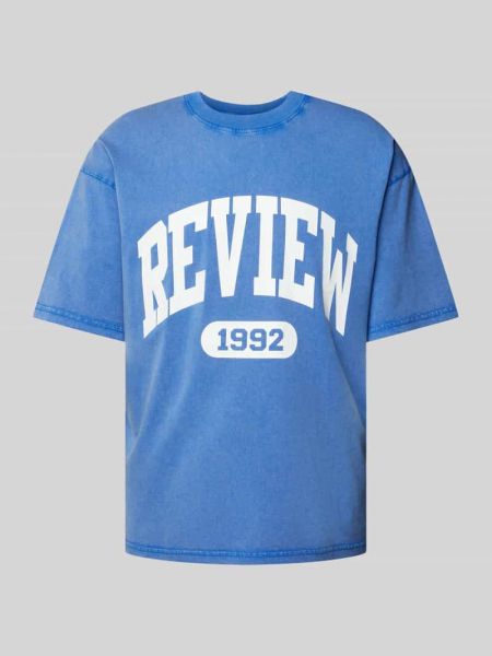 Koszulka z nadrukiem Review niebieska