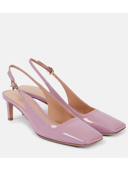 Slingback läder pumps Gianvito Rossi rosa