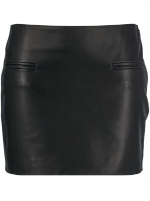 Kožená sukňa s vreckami Ferragamo čierna