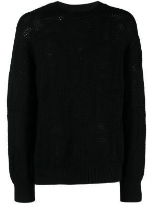 Žakárový vlnený sveter Dolce & Gabbana čierna