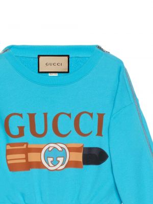 Sweat à imprimé Gucci bleu