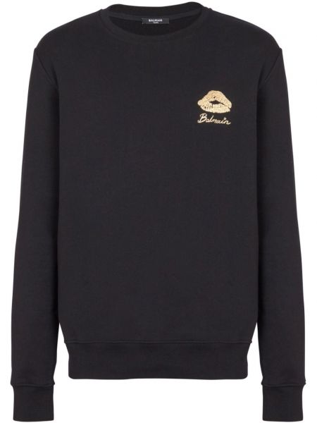 Baskılı sweatshirt Balmain siyah