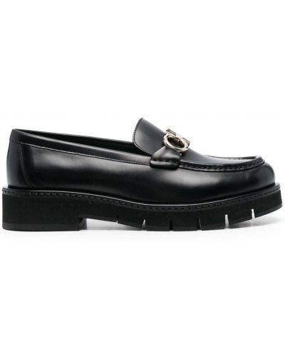 Skinn loafers Salvatore Ferragamo svart