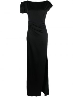 Asymetrické dlouhé šaty Del Core černé