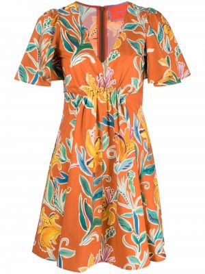 Trykt floral dress La Doublej oransje